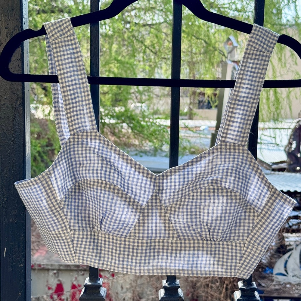 Caron Callahan Vivian Gingham Halter Top